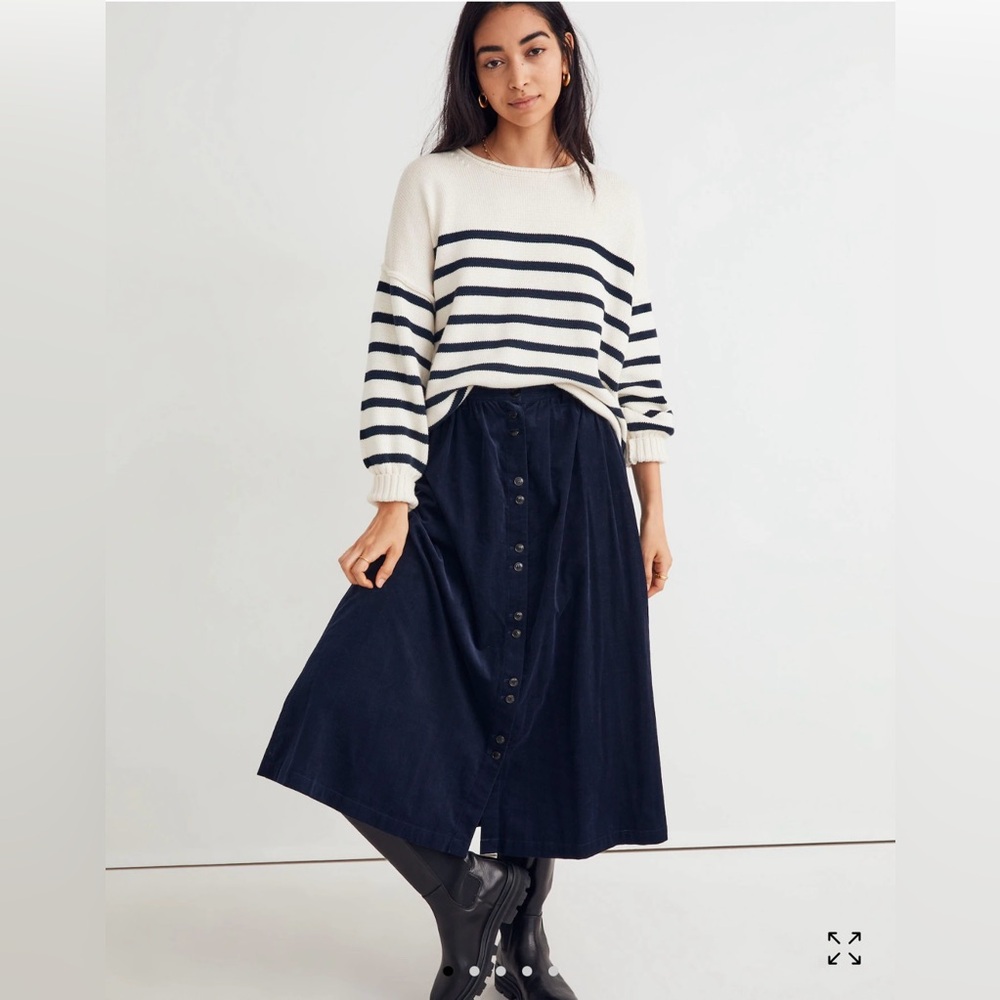 Madewell Baby Corduroy Button-Front Midi Skirt